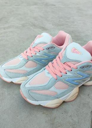 Женские кроссовки new balance 9060 grey/pink, серо-розовые кроссовки нью беланс5 фото