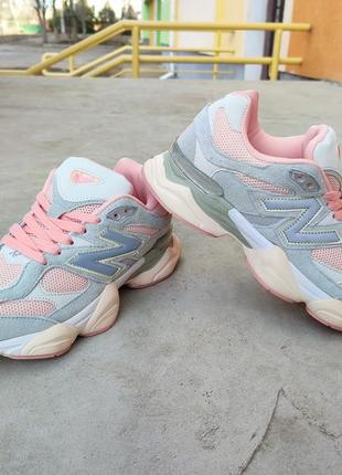 Женские кроссовки new balance 9060 grey/pink, серо-розовые кроссовки нью беланс10 фото