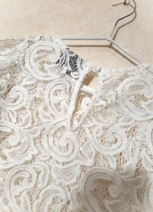 Vero moda блуза кружевная белая с воланами без рукавов повседневная/нарядная женская кофточка9 фото