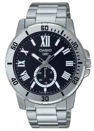 Мужские часы casio classic mtp-vd200d-1budf, черный с серебрянным