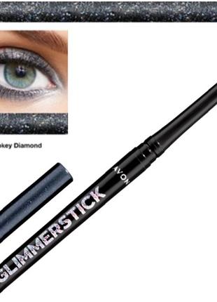 Мерехтливий олівець для очей avon, smokey diamond, смокі діамант