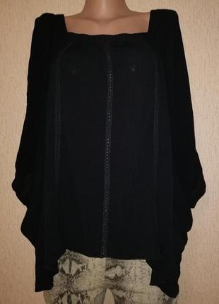 Красивая женская черная кофта, блузка летучая мышка 16 размера lost society1 фото
