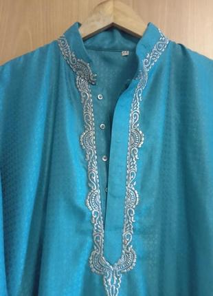 Яркая красивая рубашка с карманами, курта, индийский наряд2 фото