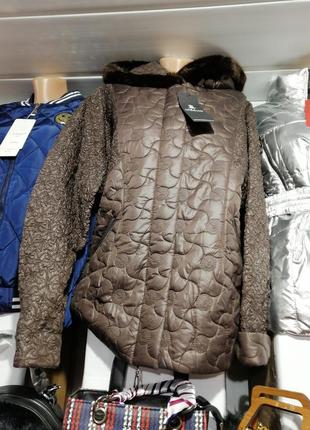 Куртка демисезон стёганая с капюшоном опушка эко мех размер: 48 ка груди: 65 см. но талии: 55 см. но8 фото