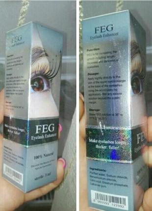 Feg eyelash enhancer  - средство для роста ресниц и бровей7 фото