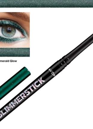Мерехтливий олівець для очей avon, emerald glow, сяйво смарагдів1 фото