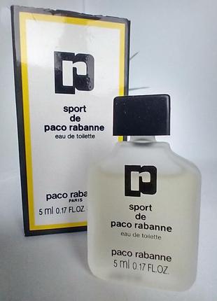 Sport de paco rabanne paco rabanne винтаж миниатюра 5мл2 фото