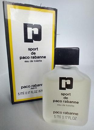 Sport de paco rabanne paco rabanne винтаж миниатюра 5мл1 фото