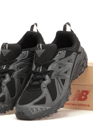 Чоловічі шкіряні кросівки new balance 610v1 black у чорному кольорі(41-45)