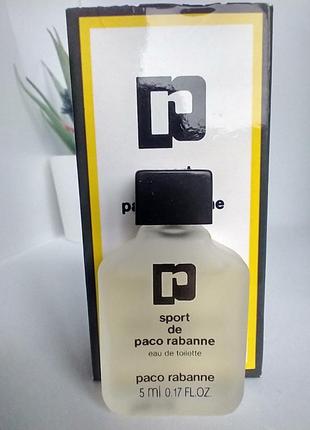 Sport de paco rabanne paco rabanne винтаж миниатюра 5мл3 фото