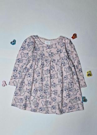 Дитяче плаття платтячко сукня трикотажна для дівчинки 12-18місяц,1-2рочки.гарне  плаття рожеве з зайчиком для дівчинки 1-2 роки.
