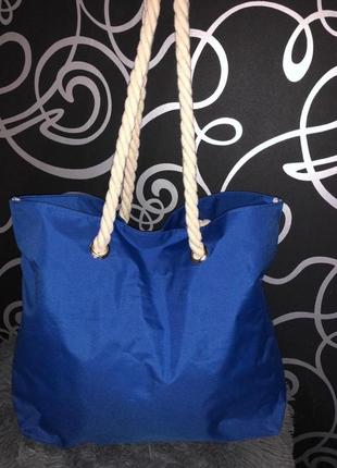 Летняя тканевая сумка для пляжа или покупок в магазин1 фото