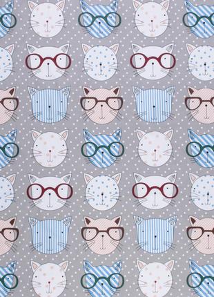 Комплект постільної білизни котики в окулярах2 фото