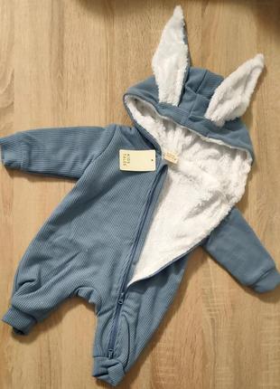 Ромпер зайчик утеплений, комбінзон, боді, чоловічок