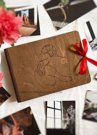 Деревянный фотоальбом для любимого парня и девушки | оригинальный подарок на годовщину2 фото