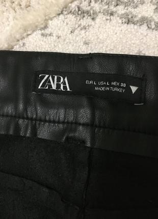 Стильные брюки zara эко кожа, кожа, экокожа