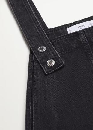 Черное джинсовое платье-сарафан мини mango🔥6 фото