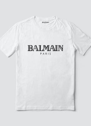 Жіноча футболка оверсайз oversize balmain балмаін біла