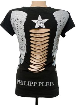 Футболка з написом philipp plein, з крилами ангела.4 фото