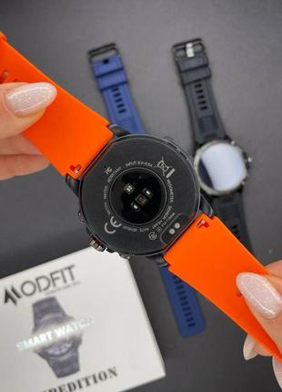 Розумний смарт годинник modfit expedition compass black-orange / чорний з помаранчевим / круглі /4 фото