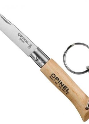 Складной нож брелок opinel "inox natural keychain no.04" (000081) нержавеющая сталь