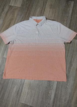Мужская тонкая футболка / m&s / поло / серая оранжевая футболка / мужская одежда / чоловічий одяг /