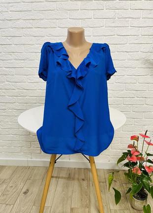 Шикарнейшая блузка блуза  синий цвет  р50 (16)7 фото
