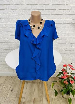 Шикарнейшая блузка блуза  синий цвет  р50 (16)3 фото