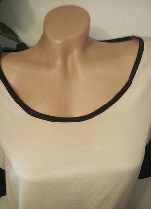 Мінімалізм шовкова базова блуза оверсайз триколірна l данія4 фото