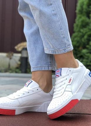 Крутейшие женские кроссовки puma cali bold белые с цветными вставками2 фото