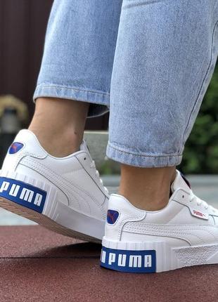 Крутейшие женские кроссовки puma cali bold белые с цветными вставками4 фото