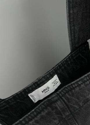 Черное джинсовое платье-сарафан мини mango🔥10 фото