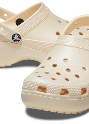 Сабо з блискітками crocs classic platform shimmer, w7, w8, w9, w105 фото