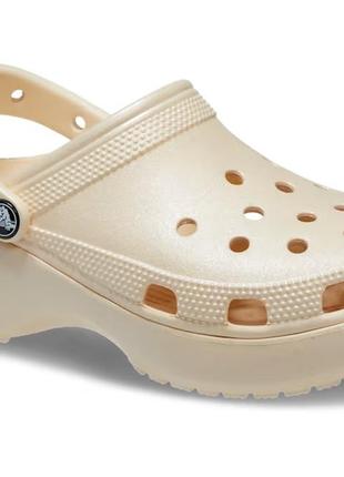 Сабо з блискітками crocs classic platform shimmer, w7, w8, w9, w106 фото