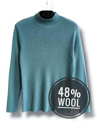 Джемпер в рубчик с горловиной стойкой, водолазка из смешанной шерсти modern rarity.