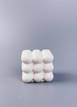 Реквизит для фото куб из гипса, фигурка для предметной съемки, 6х6 см.