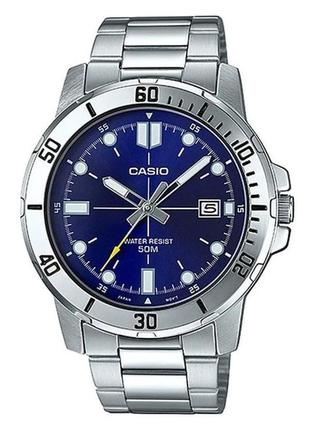 Мужские часы casio mtp-vd01d-2e, синие с серебрянным1 фото