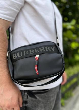 Мужская сумка кросс-боди burberry черная повседневная, мужские городские сумки стильные, классическая сумка2 фото