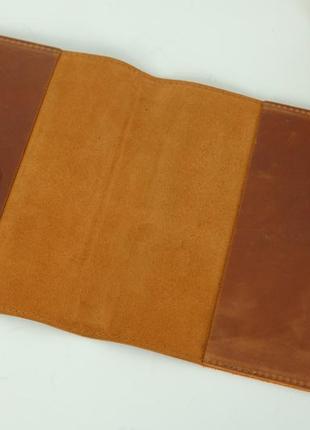 Обложка для блокнота а5, винтажная кожа, цвет коньяк2 фото