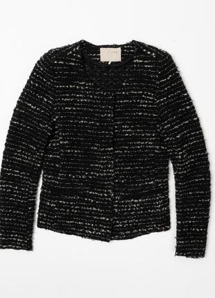 Iro molly tweed boucle black & grey wool jacket женский пиджак