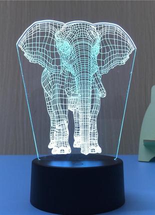 Детские необычные ночники, слоник, 3d led светильники прикольные подарки для детей, подарки детям4 фото