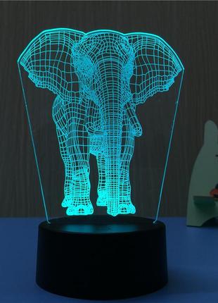 Детские необычные ночники, слоник, 3d led светильники прикольные подарки для детей, подарки детям8 фото