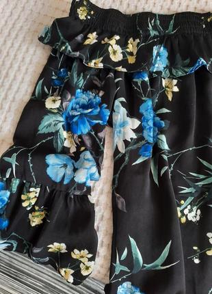 Шифоновый топ с рюшами воланами блуза блузка в цветочный принт3 фото