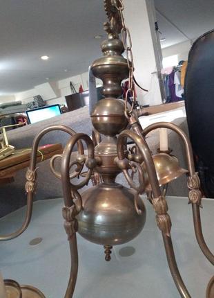 Люстра фламандская бронза антиквариат