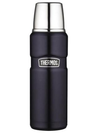 Термос для напитков с чашкой 470 мл thermos "king flask" midnight blue (170010) нержавеющая сталь