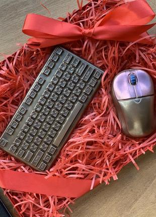 Шоколадный набор клавиатура и мышка. подарок программисту. подарок айтишнику. подарок компьютерщику.3 фото