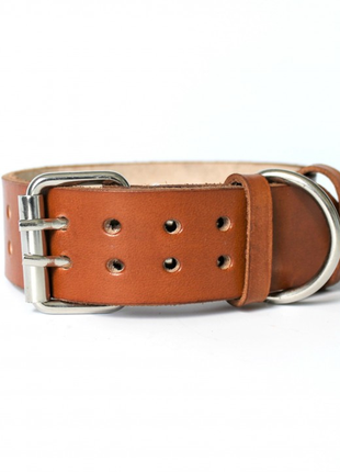 Кожаный ошейник для собак "lockdog" ширина 3 см коричневый