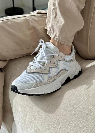 Стильные кроссовки adidas ozweego white beige белые унисекс 36-45 р