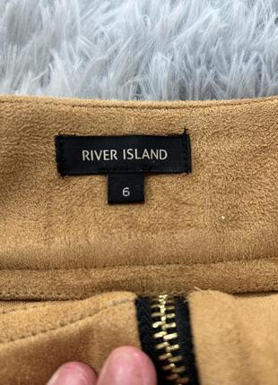 Эко замшевая юбка горчичного цвета river island5 фото