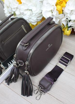 Сумка клатч кросс-боди сумочка женская темно-фиолетовая5 фото